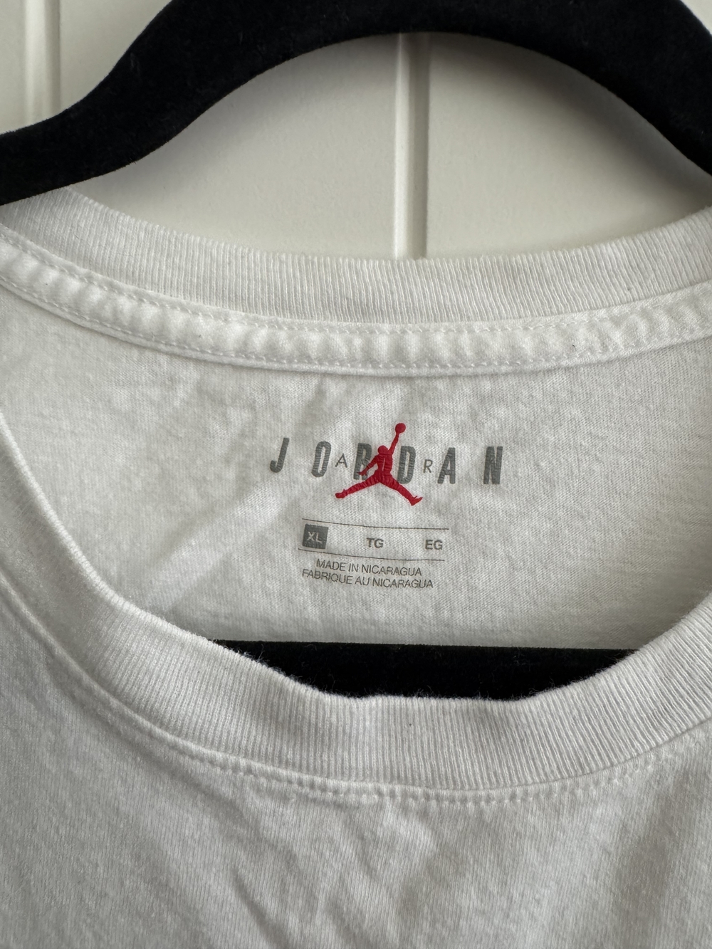 Jordan White Tee with Red Jumpman and Grey Branding - Picture 2 of 3